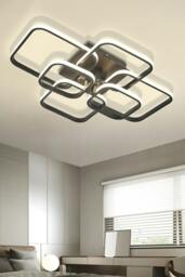 Rackhams Contemporary LED  Light-adjusted Semi Flush Ceiling Light - Black - One Size - thumbnail 3