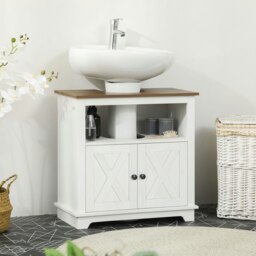Rackhams Bathroom Sink Cabinet, Freestanding Under Sink Cabinet, White - White