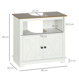 Rackhams Bathroom Sink Cabinet, Freestanding Under Sink Cabinet, White - White - thumbnail 3