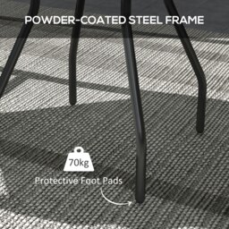 Rackhams Garden Table with Glass Printed Design for Outdoor, Multicolour - Tan - Steel, Tempered glass - 60 x 60 x 70 cm - thumbnail 5