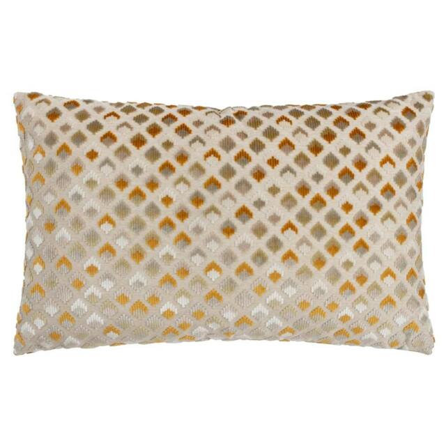 Rackhams Lexington Jacquard Velvet Cushion Cover - Gold - 40cm x 60cm - Gold - 100% Polyester - image 1