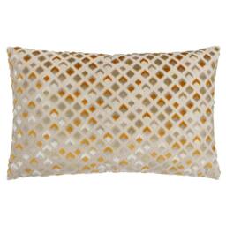 Rackhams Lexington Jacquard Velvet Cushion Cover - Gold - 40cm x 60cm - Gold - 100% Polyester