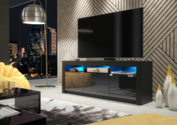Rackhams Spacious 160cm TV Unit & Cabinet with Black High Gloss Doors - 160 cm - 1 -  MDF/Chipboard - thumbnail 6