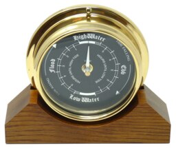 Rackhams Handmade Prestige Tide Clock in Solid Brass Mounted on Solid English Dark Oak - thumbnail 2