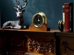 Rackhams Handmade Prestige Tide Clock in Solid Brass Mounted on Solid English Dark Oak