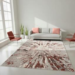 Rackhams Sunset Modern Shimmer Rug - Pink - 200cm x 290cm (6.5ft x 9.5ft) - thumbnail 1