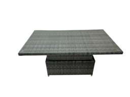 Rackhams 12 Seat Rattan Garden Furniture Corner Sofa Set Outdoor Adjustable Lifting Dining or Coffee Table Set with 4 Footstools Dark Grey Mixed - thumbnail 6