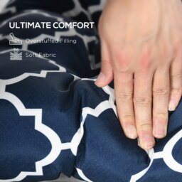 Rackhams Set of 2 Chair Cushions Seat Pads w/ Ties Blue for Garden Chairs Blue - Blue - Polyester, PP Cotton - 50 cm x 48 cm x 12 cm - thumbnail 4