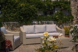 Rackhams Friston Rattan Garden Furniture Set Sofa Armchairs & Coffee Table Set - Pale Stone, Grey - Aluminium, Polyester (PES), Synthetic Rattan & Tempered Glass - thumbnail 5