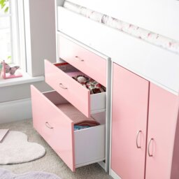 Rackhams Lacy Pink Storage Mid Sleeper Bed - Bed Only - thumbnail 5