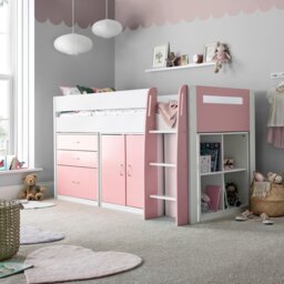 Rackhams Lacy Pink Storage Mid Sleeper Bed - Bed Only - thumbnail 2