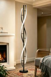 Rackhams Contemporary LED Floor Lamp - Black - One Size - thumbnail 1
