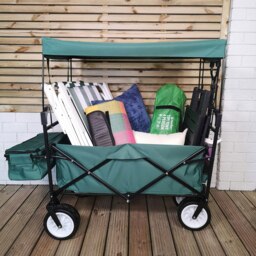 Rackhams Folding Festival Camping Storage Trolley with Canopy & Waterproof Cover 100Kg capacity - thumbnail 3