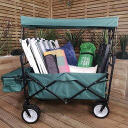 Rackhams Folding Festival Camping Storage Trolley with Canopy & Waterproof Cover 100Kg capacity - thumbnail 6