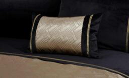 Rackhams Capri Duvet Cover Set - Black/Gold - Single - thumbnail 4