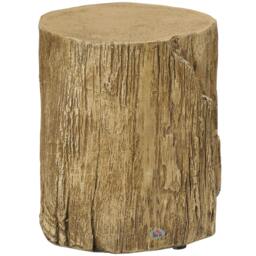 Rackhams Concrete Side Table Tree Stump End Table for Indoor Outdoors Natural - Wood effect finish - Wood effect finish - Not applicable - thumbnail 2