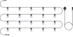 Rackhams Festoon Black Rubber IP65 10m/20x2w Warm White Opaque lamp - thumbnail 1