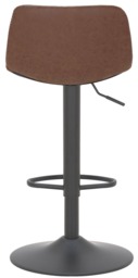 Rackhams Antico Faux Leather Kitchen Bar Stool, Matt Black Stem & Base, Adjustable Gas Lift With Backrest, Breakfast Bar Stool - Brown - thumbnail 4