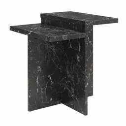 Rackhams Brielle Accent Table Black Faux Marble - Black