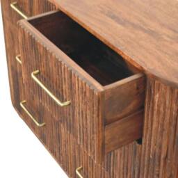 Rackhams Solid Wood Ridgefront Chest – Roasted Almond, 3 Drawers, Brown - thumbnail 6