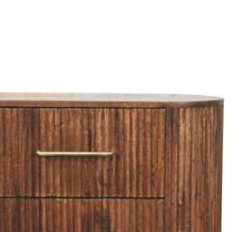 Rackhams Solid Wood Ridgefront Chest – Roasted Almond, 3 Drawers, Brown - thumbnail 4