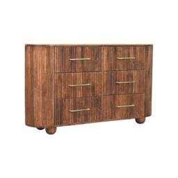 Rackhams Solid Wood Ridgefront Chest – Roasted Almond, 3 Drawers, Brown - thumbnail 3