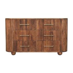 Rackhams Solid Wood Ridgefront Chest – Roasted Almond, 3 Drawers, Brown - thumbnail 2