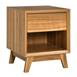 Rackhams Bedside Table Storage Organizer Side Table with Drawer and Shelf Bedroom - thumbnail 3