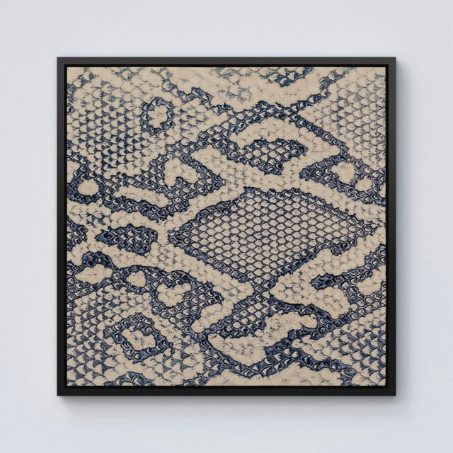 "Rackhams Snake Skin Framed Canvas -  - 30"" x 30"" - Black"