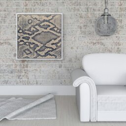 "Rackhams Snake Skin Framed Canvas -  - 30"" x 30"" - Black" - thumbnail 3