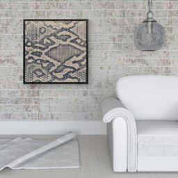 "Rackhams Snake Skin Framed Canvas -  - 30"" x 30"" - Black" - thumbnail 6