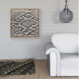 "Rackhams Snake Skin Framed Canvas -  - 30"" x 30"" - Black" - thumbnail 5