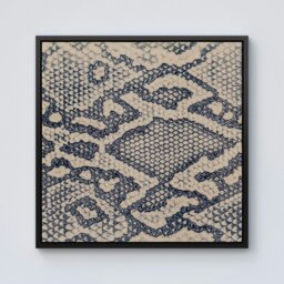 "Rackhams Snake Skin Framed Canvas -  - 30"" x 30"" - Black" - thumbnail 1