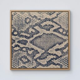 "Rackhams Snake Skin Framed Canvas -  - 30"" x 30"" - Black" - thumbnail 4