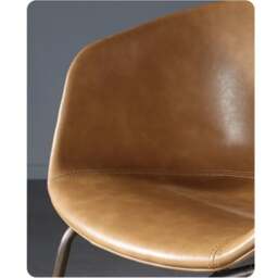 Rackhams A Set of 2 Herron Dining Chairs, PU Leather - A Set of 2 Chairs - Black (With Black Legs) - thumbnail 4