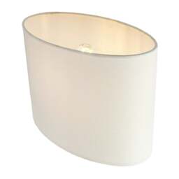 Rackhams Contemporary and Stylish Soft Cream Linen Fabric Oval Lamp Shade - 30cm Width - thumbnail 4