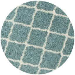 Rackhams Moroccan Duck Egg Blue Shaggy Rug - 750 - Ø 120 cm - thumbnail 1