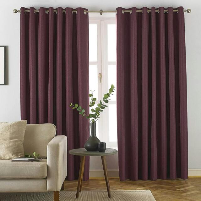 Rackhams Moon Eyelet Curtains - Red - 66in x 54in - Red - 100% Polyester - image 1