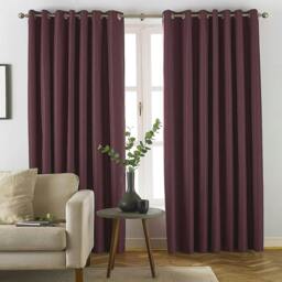 Rackhams Moon Eyelet Curtains - Red - 66in x 54in - Red - 100% Polyester - thumbnail 2