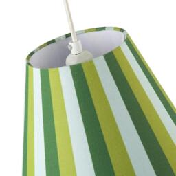 Rackhams Multi Green Tone Striped Linen Coolie Lamp Shade with Cotton Inner - thumbnail 3