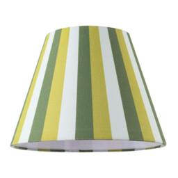 Rackhams Multi Green Tone Striped Linen Coolie Lamp Shade with Cotton Inner - thumbnail 1