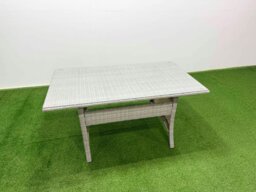 Rackhams Rattan Garden Furniture Set with Rectangular Dining Table And Dining Chairs 6 Seater Light Grey Mixed - thumbnail 5