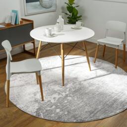 Rackhams Wanderlust-Abstract Grey Ivory Blue Modern Marble Rug - 160cm_diameter