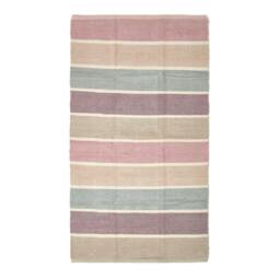 Rackhams Cotton Chenille Striped Rug Blue Beige Purple Grey Natural - 60 x 100 cm - thumbnail 2
