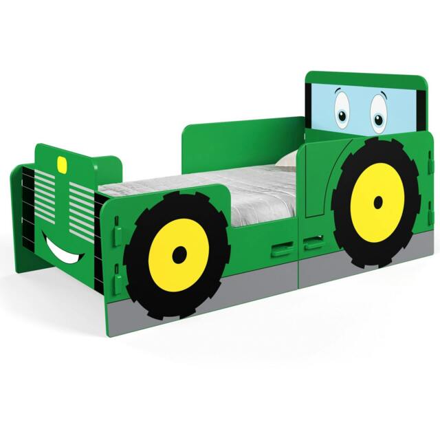 Rackhams Tractor Toddler Bed, Green - Junior - MDF - Green - image 1