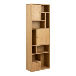 Rackhams Rangoon 3 Door Bookcase in Oak - 1 - Oak - Wood