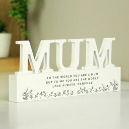 Rackhams Personalised Floral Wooden Mum Ornament