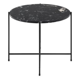 Rackhams Avila Side Table with Black Polished Marble Stone 52x40cm - 1 - thumbnail 2