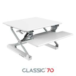 Rackhams 70 Single Monitor Standing Desk Converter - White - thumbnail 1