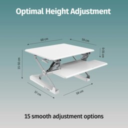 Rackhams 70 Single Monitor Standing Desk Converter - White - thumbnail 4
